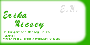 erika micsey business card